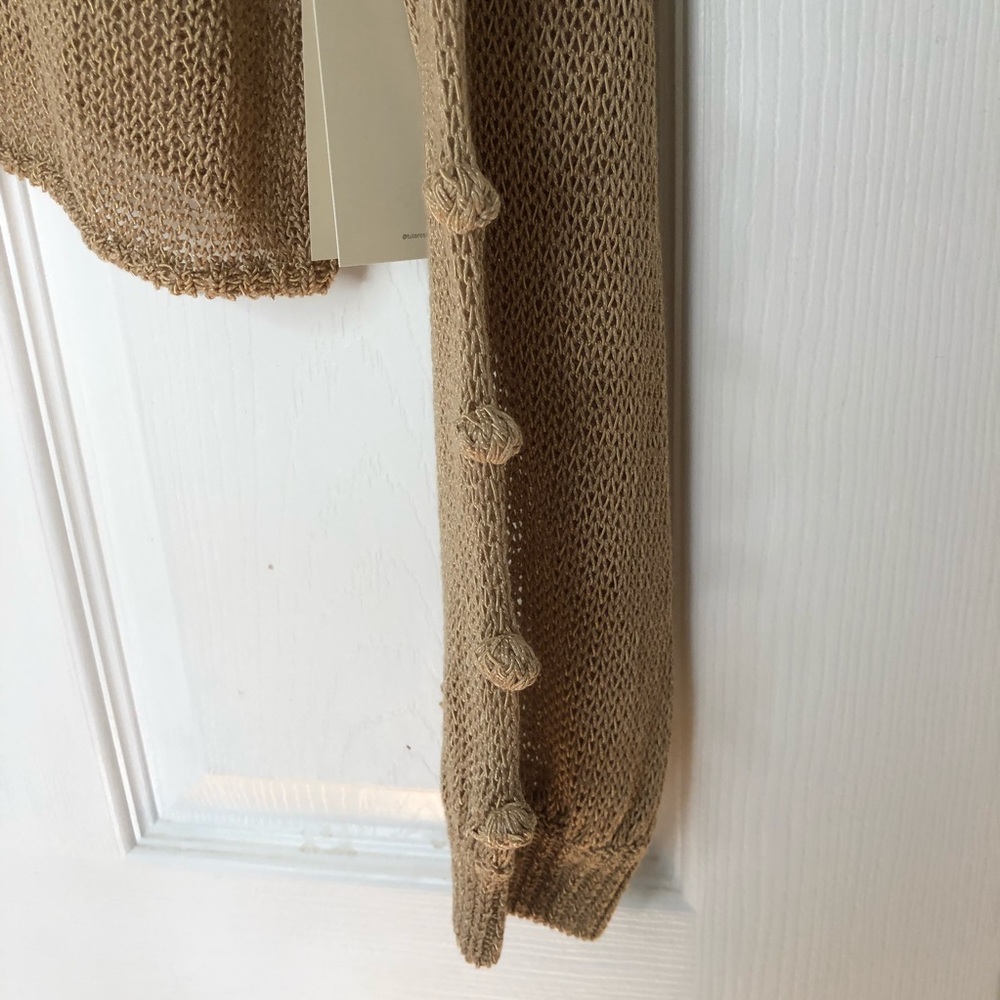 Tularosa Beachwood Sweater Mesh Open Knit Pom Pom Bauble Sweater - Picture 9 of 12